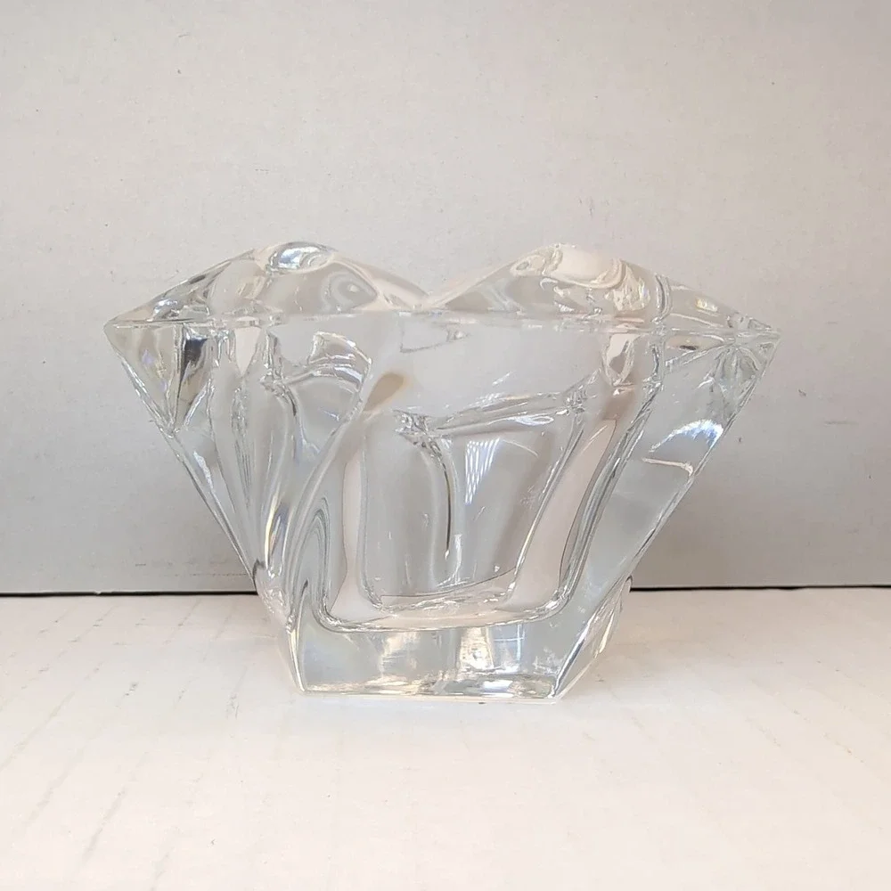 PartyLite Windswept Votive Holder P0103 24% Full Lead Crystal American Made Box - Picture 5 of 12